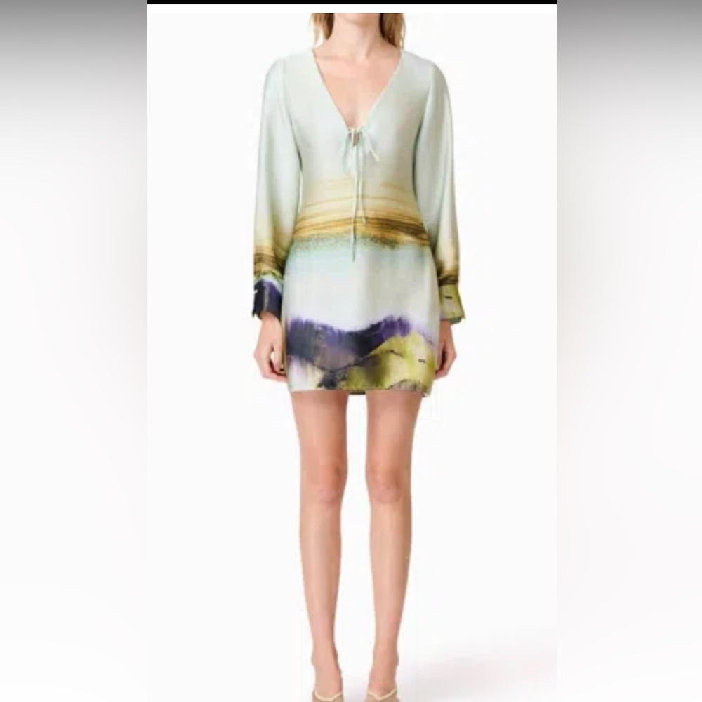 Curaae Willow Satin Long Sleeve Dress